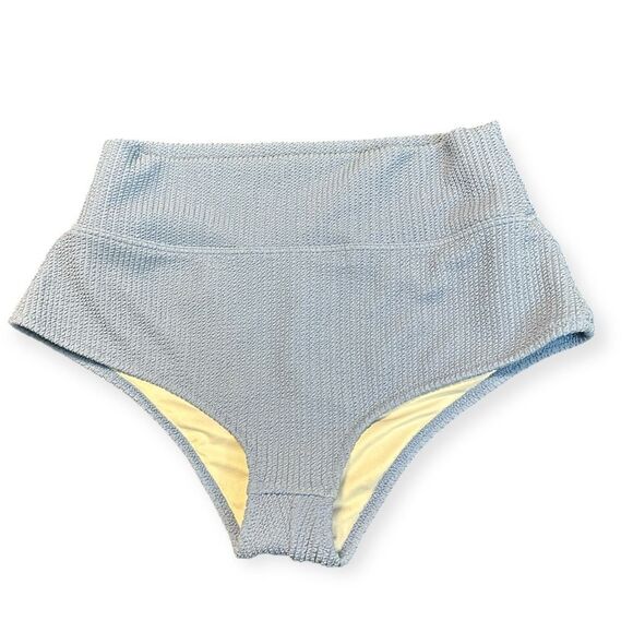 PINK VICTORIA’S SECRET Women’s Blue Crinkle High-Waist Shortie Bikini Bottom Siz - Picture 5 of 10